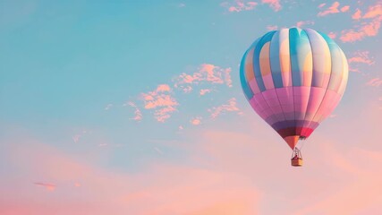 Colorful hot air balloon in sky during sunset - Powered by Adobe