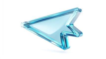 Glossy blue 3d computer cursor pointer symbol for digital navigation