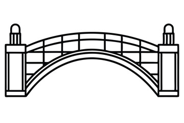 bridge line art black and white line art on white background