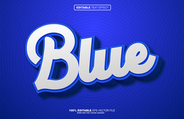 Blue 3D editable text effect