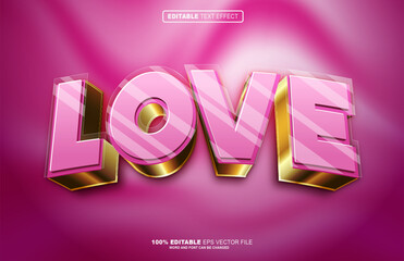 Love 3D editable text effect