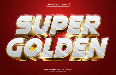Super golden 3D editable text effect
