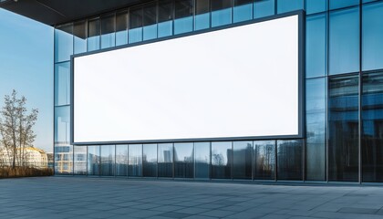 Obraz premium Urban Exterior Advertising Featuring Large Blank Hoarding in Modern Cityscape with Business Signage