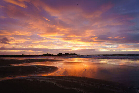 A beautiful sunset on rhosneigr beach Anglesey