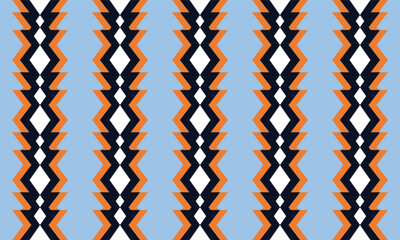 Vertical diamond orange , black and Blue diamond pattern, seamless zigzag line on white pattern, Zig zag chevron on white tile repeat seamless pattern replete image design fabric print, rhombus