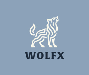 Geometric Wolf Head Logo. Stylized Wolf Design.
