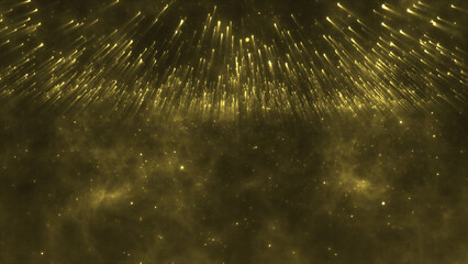 Rich Golden Shimmering Particle Stage Light Curtain