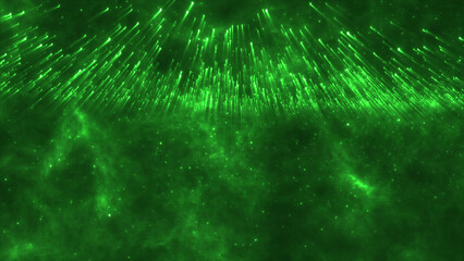 Vibrant Neon Green Particle Falling Stage Backdrop