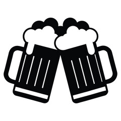 two clinking beer mugs icon