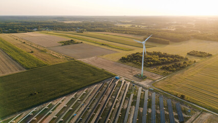 Rural landscape with renewable power sources