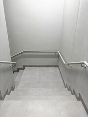 Minimalist White and Grey Staircase Perspective