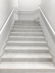 Minimalist White and Grey Staircase Perspective