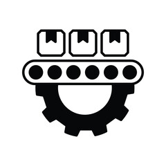 Manufacturing Process icon with white background vector stock illustration