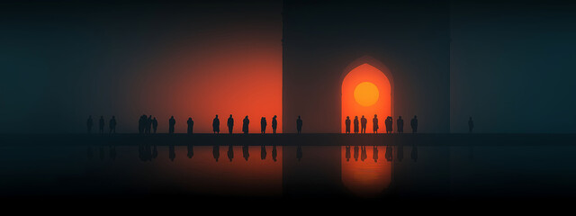 Celebrating World Tourism Day at a famous landmark with silhouettes of tourists, capturing the magic of travel