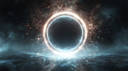 Retro-Future Energy Portal with Radiant Rings