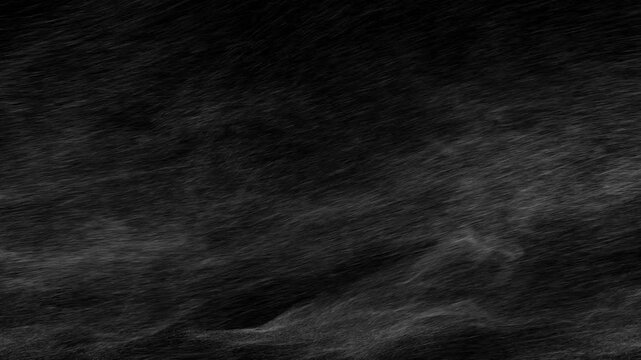Fast moving wind fog or mist texture on black background. Dynamic overlay for storm, speed, or spooky atmospheres