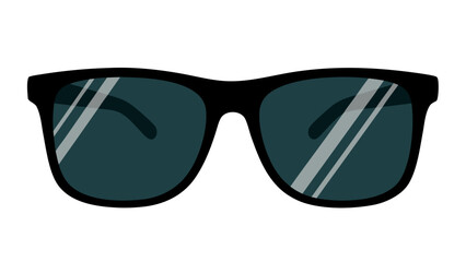 Close-up of dark teal square framed sunglasses with reflective polarized lenses against a stark black background emphasizing futuristic accessory design and eye protection