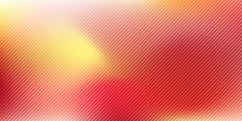 Trendy peach yellow gradient with vertical ribbed fractal glass texture. Abstract fractal glass effect. Futuristic distortion. Ribbed glass blur template. Vector illustration for your design