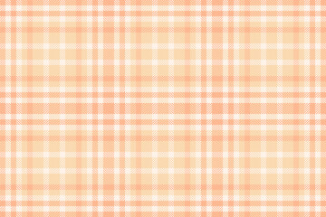 Trousers vector plaid background, fade textile seamless tartan. Net texture check pattern fabric in orange and peach puff colors.