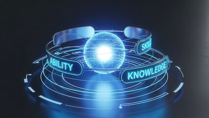Circular structures surrounding bright center symbolize comprehensive learning and system integration tools