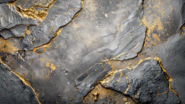 Textured surface with grey stone and gold veins