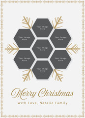 Family Christmas Photo Card Template EPS Vector