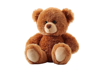 Obraz premium Cute brown teddy bear toy isolated on a transparent background
