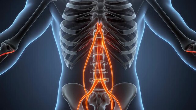 Animated 3D Model of Human Sympathetic Chain Ganglia with Zooming Camera