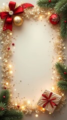 christmas background with christmas tree and decorations