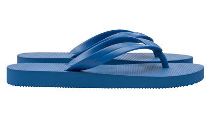 Stack of blue flip flops summer footwear beach vacation isolated on transparent background