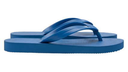 Stack of blue flip flops summer footwear beach vacation isolated on transparent background