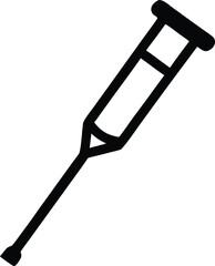crutch graphic, standard medical walking stick vector