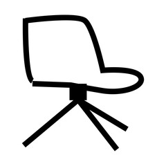 Wooden chair outline icon vector 