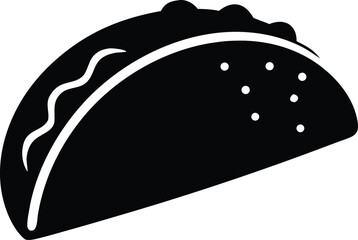 Crunchy taco shell vector, mexican snack food symbol