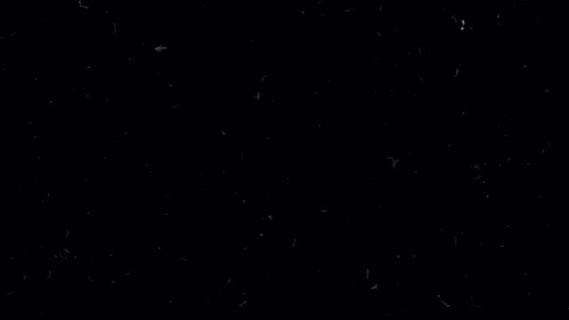 Dusty grunge rough vintage video on black background. Retro vintage film effect. Old movie fx film strip motion footage overlay on black background.