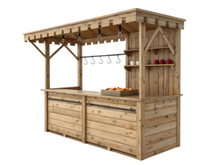 old wooden cabinet ,isolated on transparent png