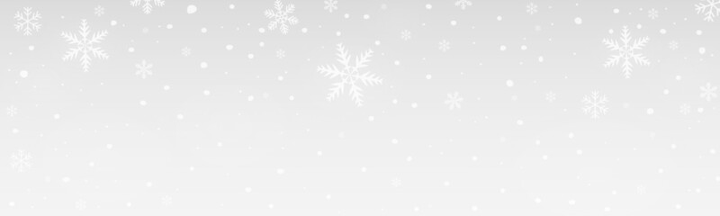 Abstract snowflake banner on a transparent background. Vector illustration.