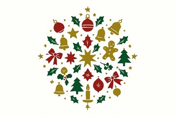 Festive Christmas Holiday Icons Collection