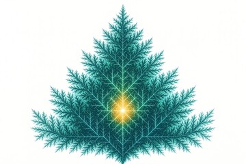 Abstract Fractal Foliage with Radiant Core