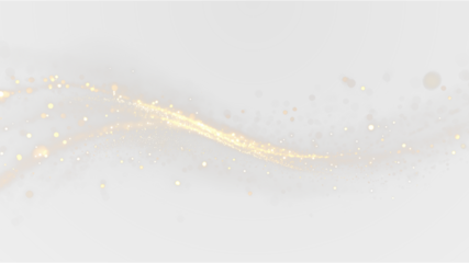 Glowing abstract gold dust wave isolated overlay with sparkling transparent PNG effect, Golden light wave with glowing particles
