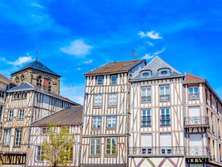 Antique building view in Chalons-en-Champagne in France