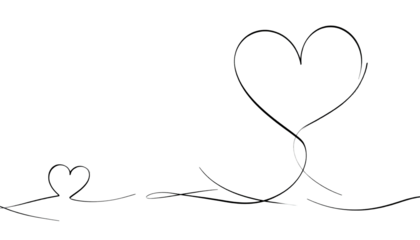 Delicate black background with fine white line art suggesting romantic heart and elegant swirls