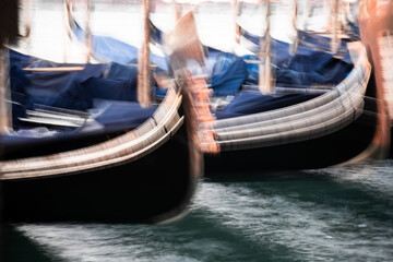 gondola in venice with intentional camera movement for artistic mood © Agata Kadar