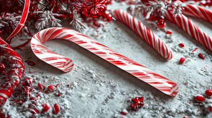 Candy cane red white christmas sweet decoration