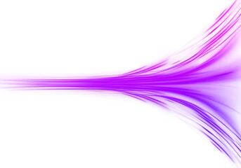 Abstract neon violet speed line with dynamic light streaks. Glowing purple motion represents rapid digital transport and energy flow. Futuristic design isolated in png.