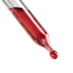 Red Pipette Dropping Liquid, Scientific Laboratory Experiment Concept