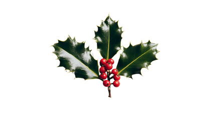 Holly leaves red berries christmas decoration