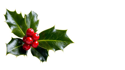 Holly leaves red berries christmas decoration