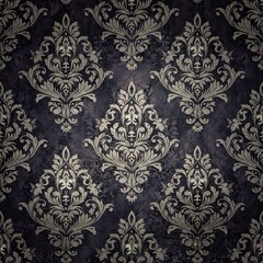 Fototapeta premium Luxurious Dark Vintage Damask Seamless Pattern
