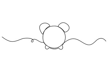 Obraz premium Continuous one line drawing of a classic wall clock minimalist timekeeping illustration 